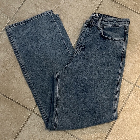 NA-KD Acid Wash Wide Leg Destroyed Jeans EUC - Picture 7 of 8